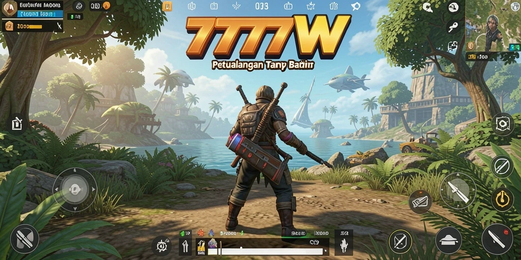 Screenshot gameplay 7777W menampilkan eksplorasi mendalam di dunia terbuka.