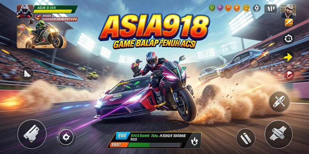 Tampilan gameplay menegangkan dalam balapan cepat.