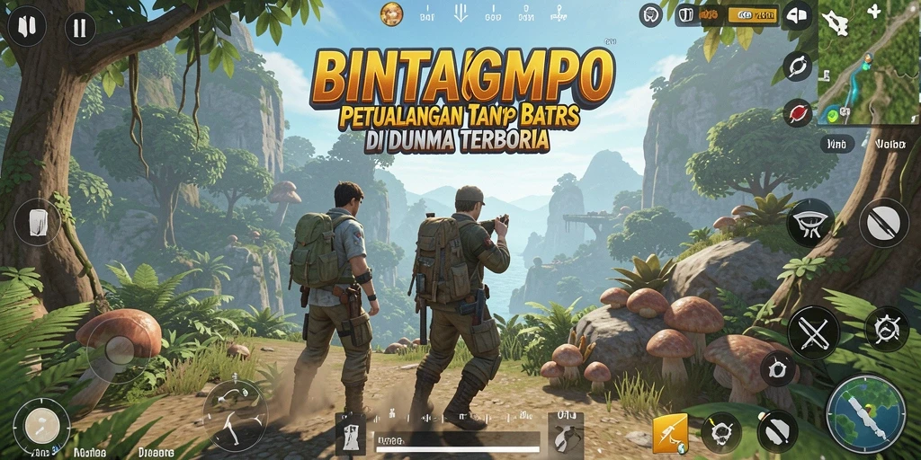 Screenshot gameplay BINTANGMPO menampilkan keindahan dunia terbuka.