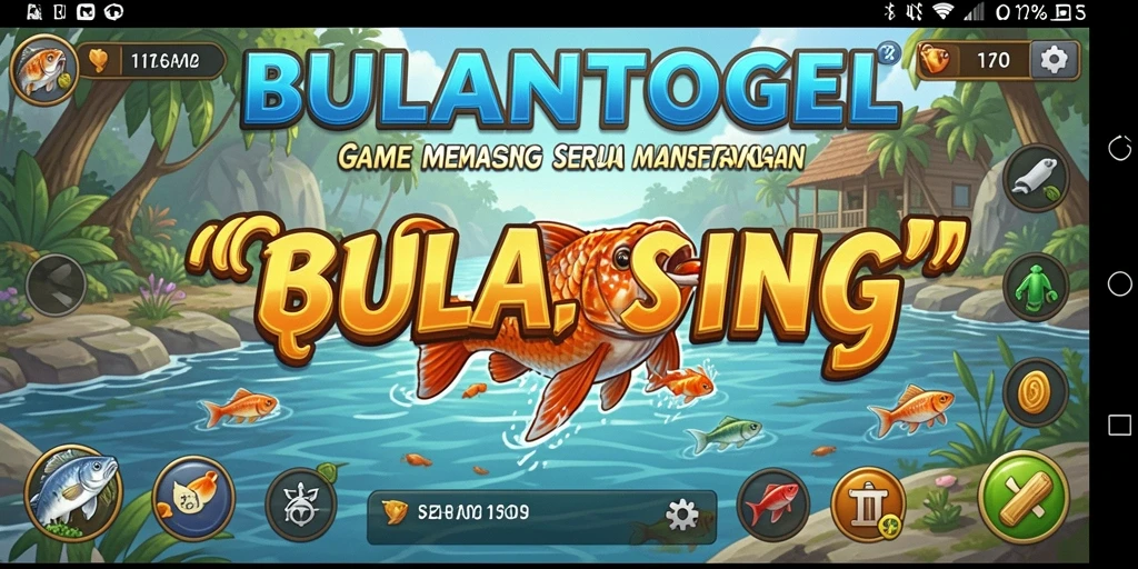 Tampilan gameplay memancing yang seru dan mendebarkan.