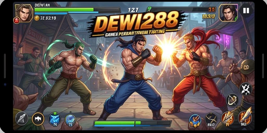 Tampilan seru gameplay pertarungan di DEWI288.