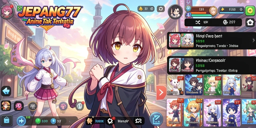 Tampilan gameplay yang memukau dan karakter anime yang menarik.