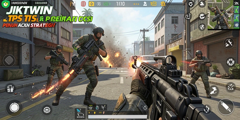 Screenshot gameplay JKTWIN menampilkan aksi seru TPS.