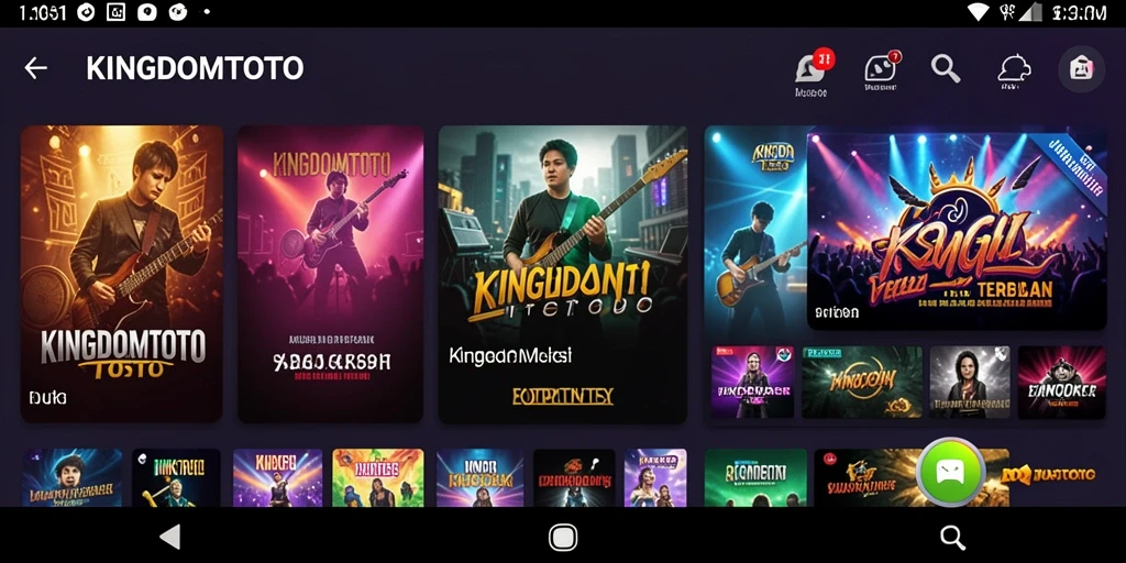 Tampilan gameplay menarik dari aplikasi KINGDOMTOTO yang penuh dengan musik.