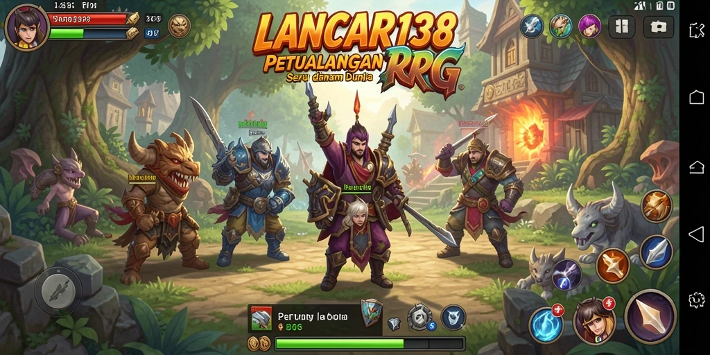 Tangkapan layar menunjukkan pertarungan epik dalam gameplay RPG.