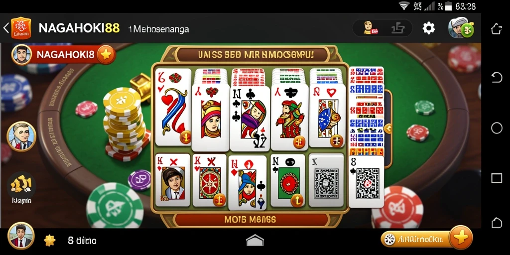 Tampilan gameplay seru NAGAHOKI88 dalam permainan Domino.