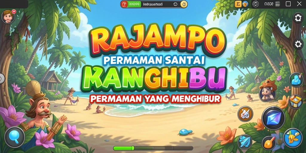 Screenshot gameplay RAJAMPO yang menyenangkan dan penuh warna.