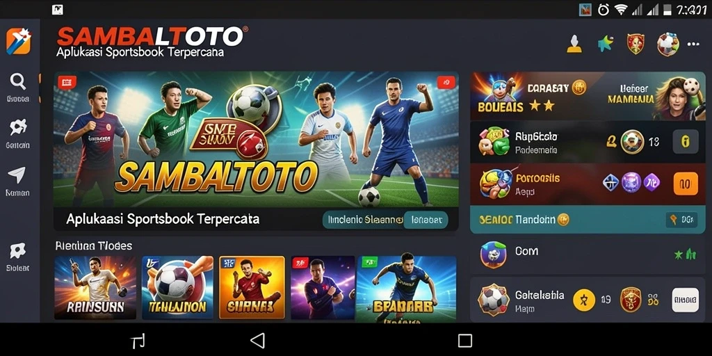 Tampilan antarmuka SAMBALTOTO saat bermain taruhan olahraga.