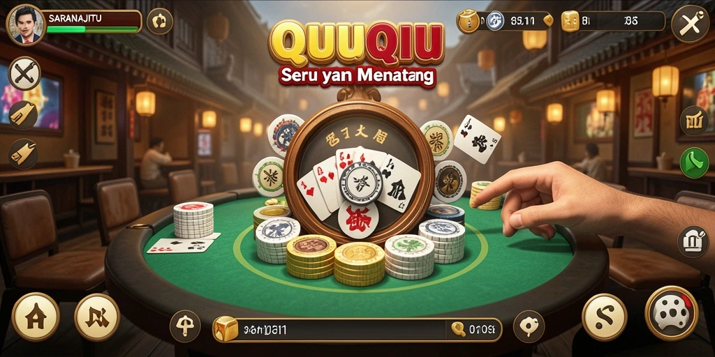 Tampilan gameplay QiuQiu yang seru di SARANAJITU.