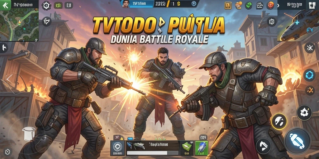 Screenshot gameplay TVTOTO yang menampilkan pertarungan Battle Royale.