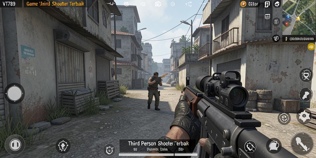 Tangkapan layar menampilkan adegan aksi seru dalam game TPS.
